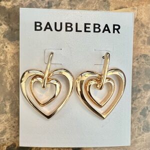 BaubleBar Gold Heart-Shaped Earrings Minimalist Design